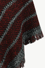 Load image into Gallery viewer, Heathered V-Neck Fringe Hem Poncho