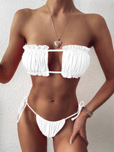 Load image into Gallery viewer, Frill Trim Ruched Bikini Set
