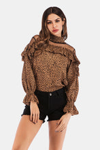Load image into Gallery viewer, Printed Ruffle Collar Flounce Sleeve Blouse