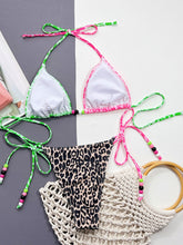 Load image into Gallery viewer, Leopard Tied Halter Neck Bikini Set