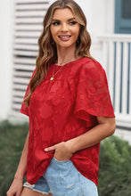 Load image into Gallery viewer, Round Neck Puff Sleeve Blouse