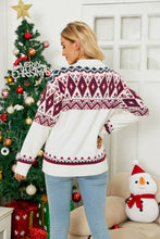 Load image into Gallery viewer, Geometric Crewneck Dropped Shoulder Sweater
