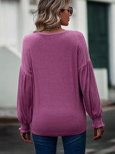 Load image into Gallery viewer, Round Neck Dropped Shoulder Flounce Sleeve T-Shirt