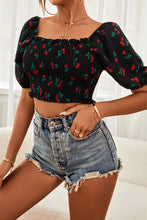 Load image into Gallery viewer, Ditsy Floral Smocked Crop Top