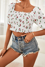 Load image into Gallery viewer, Ditsy Floral Smocked Crop Top
