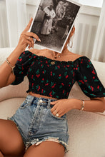 Load image into Gallery viewer, Ditsy Floral Smocked Crop Top