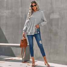 Load image into Gallery viewer, Side Slit Raglan Sleeve Hoodie with Kangaroo Pocket