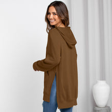 Load image into Gallery viewer, Side Slit Raglan Sleeve Hoodie with Kangaroo Pocket