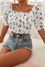 Load image into Gallery viewer, Ditsy Floral Smocked Crop Top