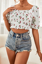 Load image into Gallery viewer, Ditsy Floral Smocked Crop Top