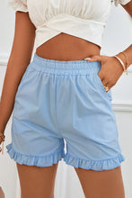 Load image into Gallery viewer, Ruffle Hem Paperbag Shorts with Pockets