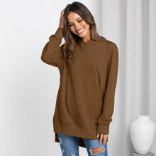 Load image into Gallery viewer, Side Slit Raglan Sleeve Hoodie with Kangaroo Pocket
