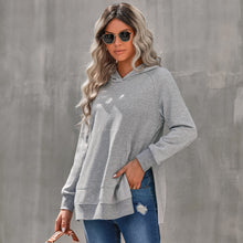 Load image into Gallery viewer, Side Slit Raglan Sleeve Hoodie with Kangaroo Pocket