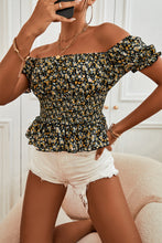 Load image into Gallery viewer, Ditsy Floral Smocked Peplum Blouse
