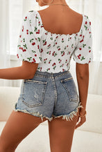 Load image into Gallery viewer, Ditsy Floral Smocked Crop Top