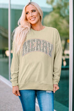Load image into Gallery viewer, MERRY Leopard Graphic Dropped Shoulder Sweatshirt