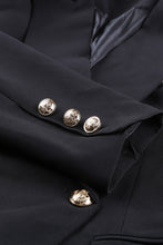Load image into Gallery viewer, Double-Breasted Lapel Collar Blazer with Pockets