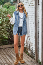 Load image into Gallery viewer, Sleeveless Denim Top with A Detachable Hood