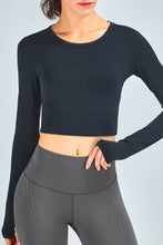 Load image into Gallery viewer, Breathable Cropped Long Sleeve Sports Top