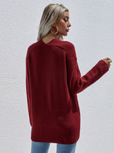 Load image into Gallery viewer, Deep V Rib-Knit Sweater