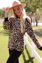 Load image into Gallery viewer, Leopard Cold-Shoulder Top