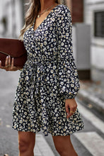 Load image into Gallery viewer, Floral Belted Puff Sleeve Mini Dress