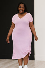 Load image into Gallery viewer, P & Rose Plot Twist Full Size T-Shirt Dress with Pockets in Rose
