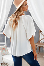 Load image into Gallery viewer, Gathered Detail Notched Flutter Sleeve Top