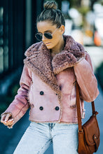 Load image into Gallery viewer, Plush Lining Suede Double-Breasted Jacket