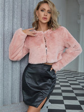 Load image into Gallery viewer, Round Neck Cropped Teddy Jacket