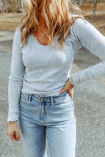 Load image into Gallery viewer, Double Take Mineral Wash Exposed Seam Long Sleeve Top