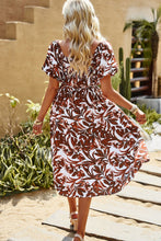 Load image into Gallery viewer, Floral Square Neck Tiered Midi Dress