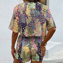 Load image into Gallery viewer, Printed Round Neck Dropped Shoulder Half Sleeve Top and Shorts Set