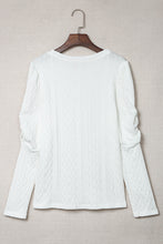 Load image into Gallery viewer, Textured Puff Sleeve Knit Top