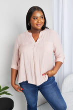 Load image into Gallery viewer, Blu Pepper Full Size Notched Decorative Button Blouse