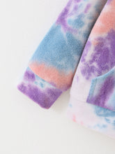 Load image into Gallery viewer, Girls Tie-Dye Zip Up Terrycloth Hooded Jacket