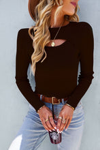 Load image into Gallery viewer, Cutout Long Sleeve Rib-Knit Top