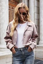 Load image into Gallery viewer, Dropped Shoulder Button Down Cropped Blazer
