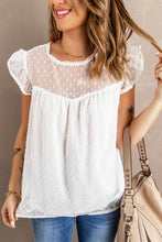 Load image into Gallery viewer, Swiss Dot Flutter Sleeve Round Neck Top