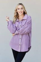 Load image into Gallery viewer, Heimish Full Size Button-Up Shirt Jacket in Purple