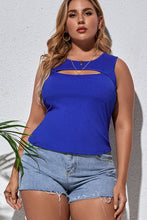 Load image into Gallery viewer, Plus Size Cutout Round Neck Sleeveless Top