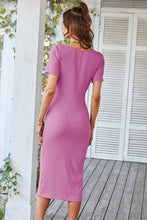 Load image into Gallery viewer, Button Down Square Neck Knit Midi Dress