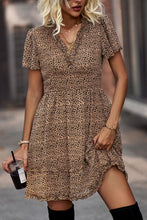 Load image into Gallery viewer, Printed Flutter Sleeve V-Neck Dress