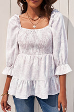 Load image into Gallery viewer, Floral Smocked Ruffled Babydoll Top