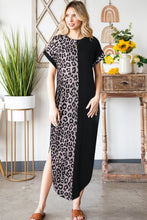 Load image into Gallery viewer, Leopard Color Block Split Dress