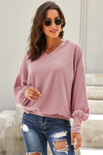 Load image into Gallery viewer, Long Sleeve Solid V Neck Thermal Top