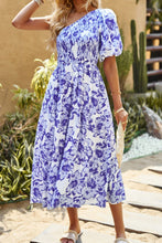 Load image into Gallery viewer, Floral One-Shoulder Smocked Midi Dress