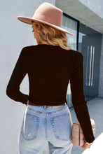 Load image into Gallery viewer, Cutout Long Sleeve Rib-Knit Top