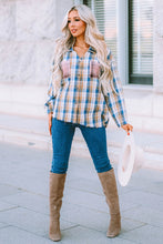Load image into Gallery viewer, Plaid Raw Hem Button-Up Shirt