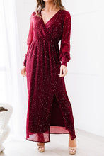 Load image into Gallery viewer, Rhinestone Surplice Split Maxi Dress